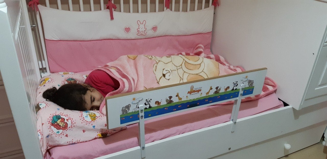 Hayvan Desenli Ahşap Yatak Bariyeri 90x35