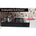 agubugu Isıya Dayanıklı Genişleyebilen Ocak Bariyeri - Siyah 38 x 77Cm