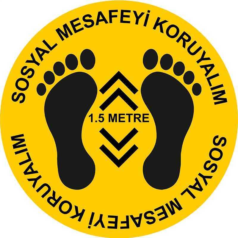Sosyal Mesafe Uyarı Levhası 3