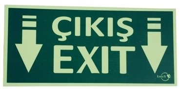 Acil Çıkış Aşağı Yön Fotolümen Levha