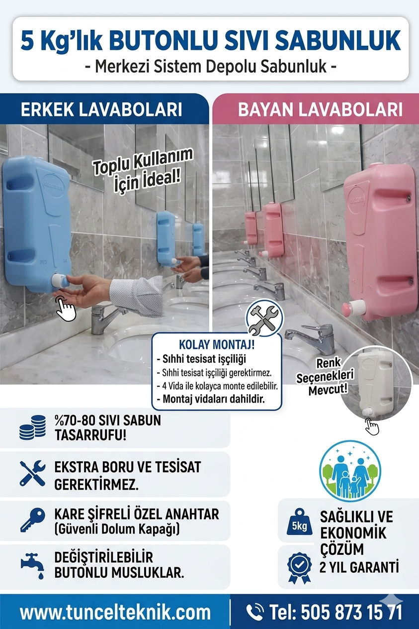 5 Litre Butonlu Sıvı Sabunluk