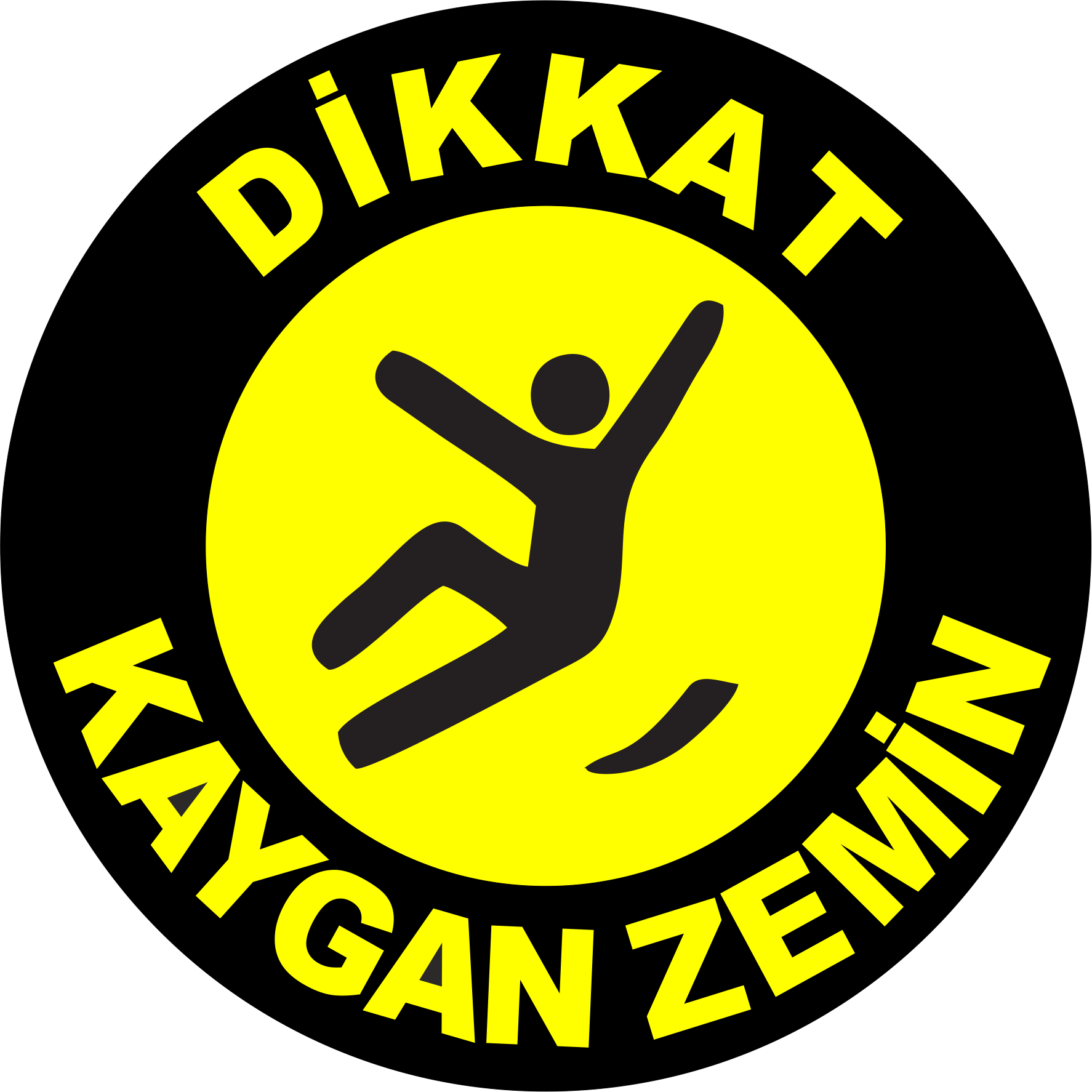 Kaygan Zemin Yer Etiketi 30 cm Çap