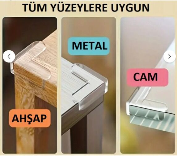Şeffaf Köşe Koruyucu 4'lü krem